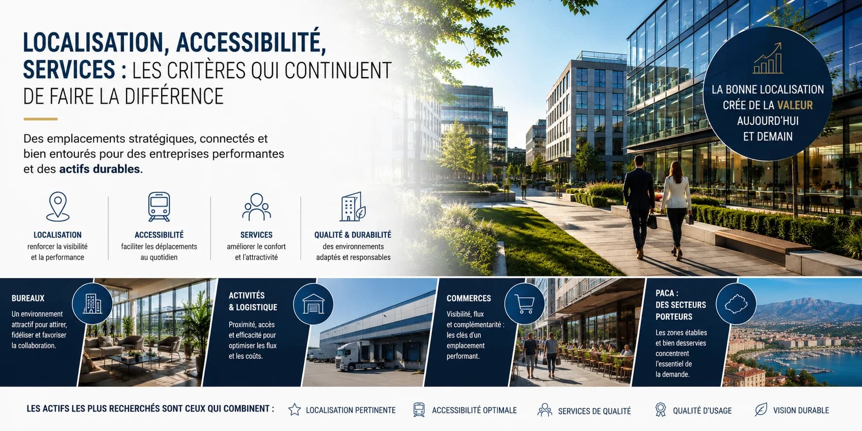 Localisation, accessibilité, services : les critères qui continuent de faire la différence